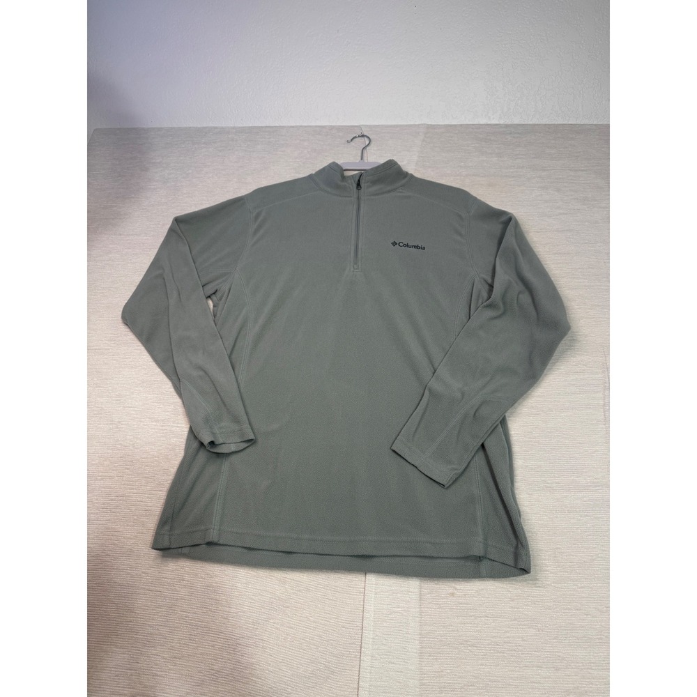 Columbia Mens Fleece Quarter Zip Pullover Sage Green XM6279 Size M